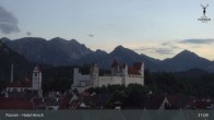 Archiv Foto Webcam Füssen: Blick auf das Hohe Schloss 20:00