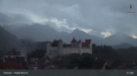 Archiv Foto Webcam Füssen: Blick auf das Hohe Schloss 20:00
