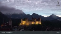 Archiv Foto Webcam Füssen: Blick auf das Hohe Schloss 02:00