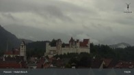 Archiv Foto Webcam Füssen: Blick auf das Hohe Schloss 18:00