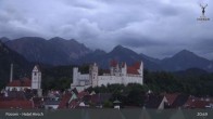 Archiv Foto Webcam Füssen: Blick auf das Hohe Schloss 21:00