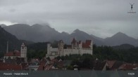 Archiv Foto Webcam Füssen: Blick auf das Hohe Schloss 18:00