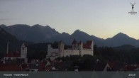 Archiv Foto Webcam Füssen: Blick auf das Hohe Schloss 02:00