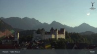 Archiv Foto Webcam Füssen: Blick auf das Hohe Schloss 18:00