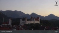 Archiv Foto Webcam Füssen: Blick auf das Hohe Schloss 02:00