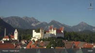Archiv Foto Webcam Füssen: Blick auf das Hohe Schloss 08:00