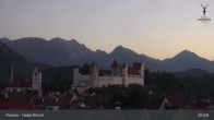 Archiv Foto Webcam Füssen: Blick auf das Hohe Schloss 20:00