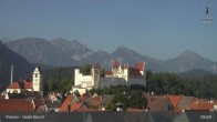 Archiv Foto Webcam Füssen: Blick auf das Hohe Schloss 08:00