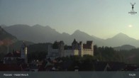 Archiv Foto Webcam Füssen: Blick auf das Hohe Schloss 18:00