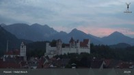 Archiv Foto Webcam Füssen: Blick auf das Hohe Schloss 02:00