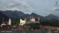 Archiv Foto Webcam Füssen: Blick auf das Hohe Schloss 08:00
