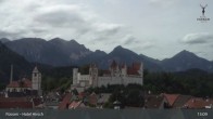 Archiv Foto Webcam Füssen: Blick auf das Hohe Schloss 12:00