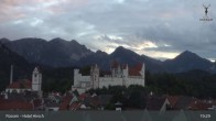 Archiv Foto Webcam Füssen: Blick auf das Hohe Schloss 20:00