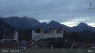 Archiv Foto Webcam Füssen: Blick auf das Hohe Schloss 02:00