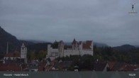 Archiv Foto Webcam Füssen: Blick auf das Hohe Schloss 18:00
