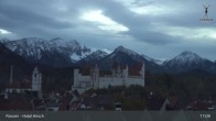 Archiv Foto Webcam Füssen: Blick auf das Hohe Schloss 02:00