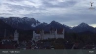 Archiv Foto Webcam Füssen: Blick auf das Hohe Schloss 18:00