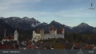 Archiv Foto Webcam Füssen: Blick auf das Hohe Schloss 03:00