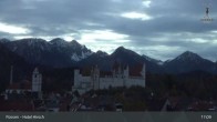 Archiv Foto Webcam Füssen: Blick auf das Hohe Schloss 20:00