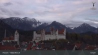 Archiv Foto Webcam Füssen: Blick auf das Hohe Schloss 06:00