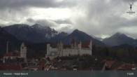 Archiv Foto Webcam Füssen: Blick auf das Hohe Schloss 12:00