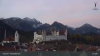 Archiv Foto Webcam Füssen: Blick auf das Hohe Schloss 06:00
