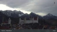 Archiv Foto Webcam Füssen: Blick auf das Hohe Schloss 12:00