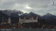 Archiv Foto Webcam Füssen: Blick auf das Hohe Schloss 14:00