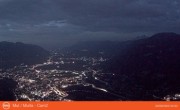Archived image Webcam View from mountain Mutspitze towards Meran 22:00