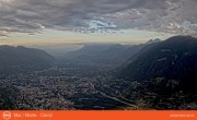 Archived image Webcam View from mountain Mutspitze towards Meran 00:00