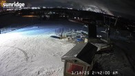 Archiv Foto Webcam Sunridge Ski Area Porcupine Lift und Piste 01:00