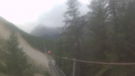 Archived image Webcam Grächen - View Suspension Bridge Charles Kuonen 17:00