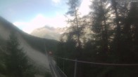 Archived image Webcam Grächen - View Suspension Bridge Charles Kuonen 07:00