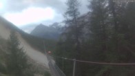 Archiv Foto Webcam Grächen: Charles Kuonen Hängebrücke 19:00