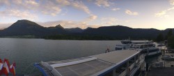 Archiv Foto Webcam Anlegesteg und Bahnhof am Wolfgangsee 19:00