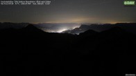 Archived image Webcam Hochrieshütte - View to the south 22:00