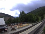 Archived image Webcam Schneeberg: View mountain restaurant Baumgartner 09:00