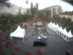 Archived image Webcam View towards square Schlossplatz and church Pirminius in Pirmasens 19:00