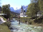 Archiv Foto Webcam Malerwinkel in Ramsau bei Berchtesgaden - Ortskirche St. Sebastian 13:00