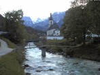 Archiv Foto Webcam Malerwinkel in Ramsau bei Berchtesgaden - Ortskirche St. Sebastian 19:00
