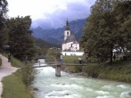 Archiv Foto Webcam Malerwinkel in Ramsau bei Berchtesgaden - Ortskirche St. Sebastian 13:00