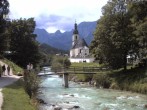 Archiv Foto Webcam Malerwinkel in Ramsau bei Berchtesgaden - Ortskirche St. Sebastian 13:00