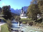 Archiv Foto Webcam Malerwinkel in Ramsau bei Berchtesgaden - Ortskirche St. Sebastian 13:00