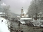 Archiv Foto Webcam Malerwinkel in Ramsau bei Berchtesgaden - Ortskirche St. Sebastian 12:00