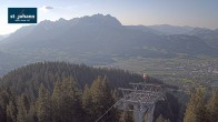 Archiv Foto Webcam St. Johann/Tirol: Blick von der Bergstation Harschbichl 17:00