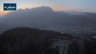 Archiv Foto Webcam St. Johann/Tirol: Blick von der Bergstation Harschbichl 19:00