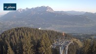 Archiv Foto Webcam St. Johann/Tirol: Blick von der Bergstation Harschbichl 05:00