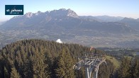 Archiv Foto Webcam St. Johann/Tirol: Blick von der Bergstation Harschbichl 05:00