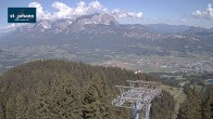 Archiv Foto Webcam St. Johann/Tirol: Blick von der Bergstation Harschbichl 09:00