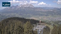 Archiv Foto Webcam St. Johann/Tirol: Blick von der Bergstation Harschbichl 11:00